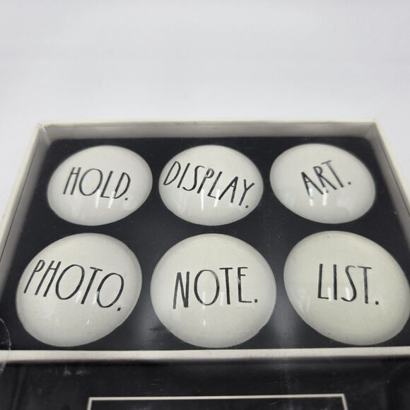 Rae Dunn Office Bundle BRIGHT Ceramic Cup 6 Pc Glass Magnets Organization - Picture 5 of 7